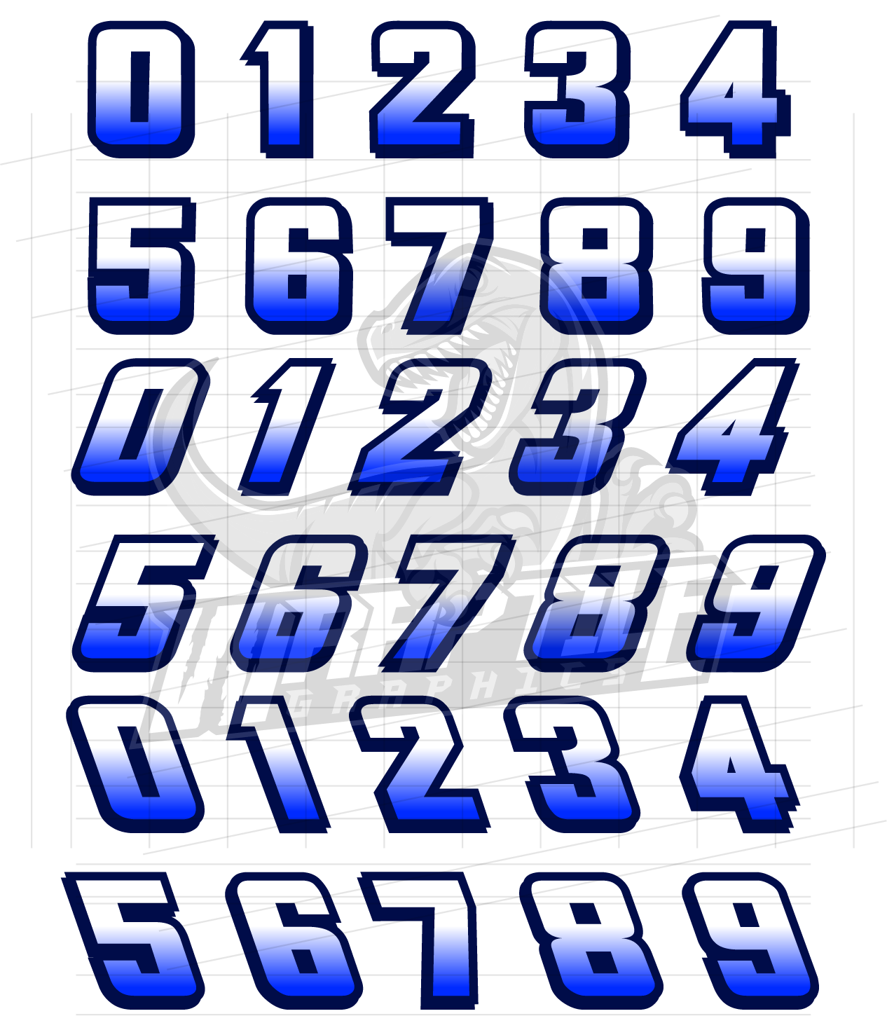 Racing Numbers Font