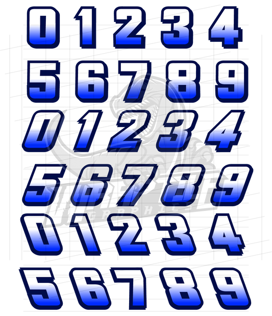Racing Numbers Font