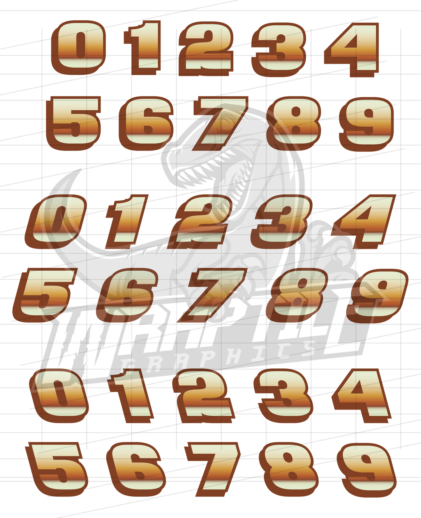 Racing Number Font