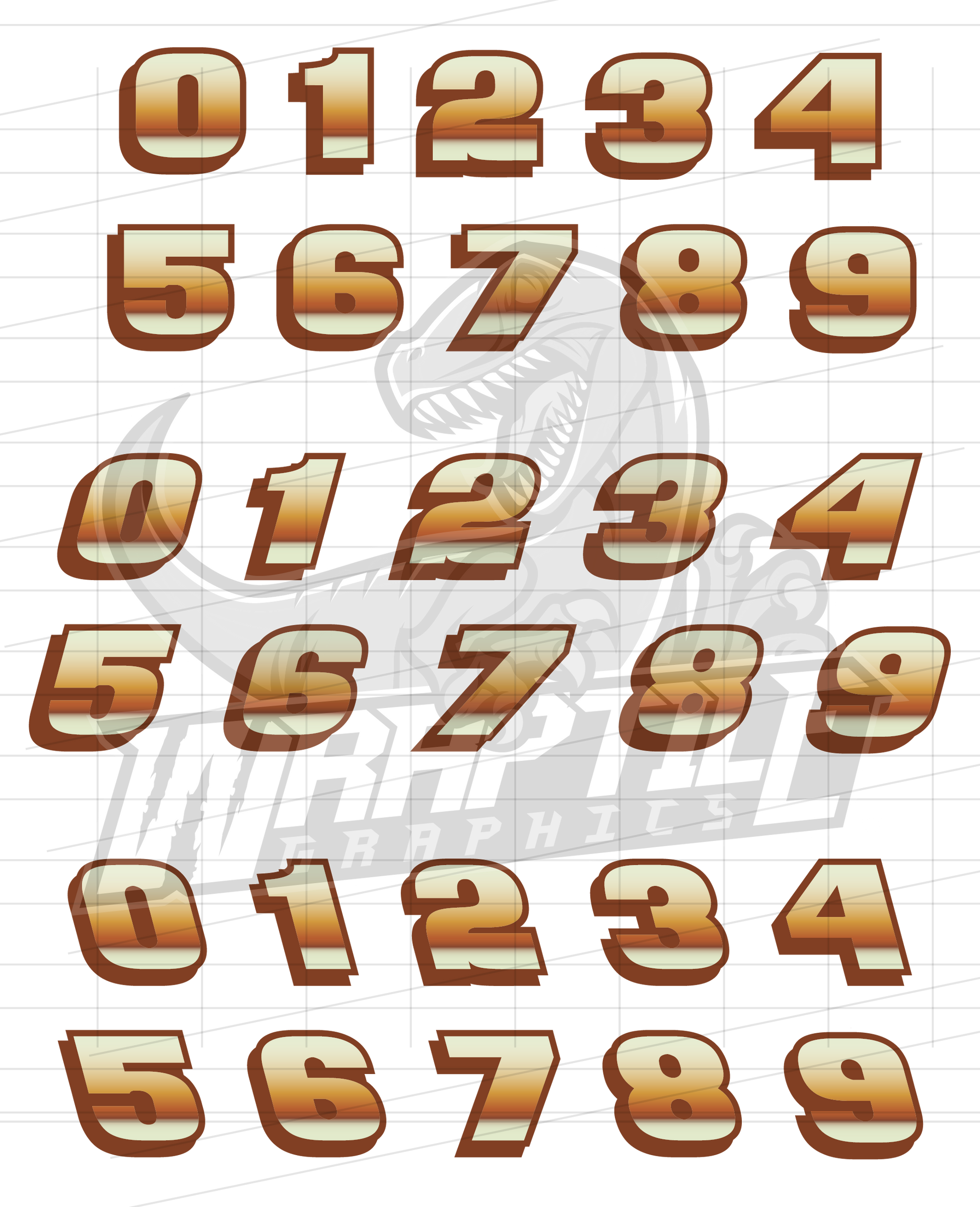 Racing Number Font