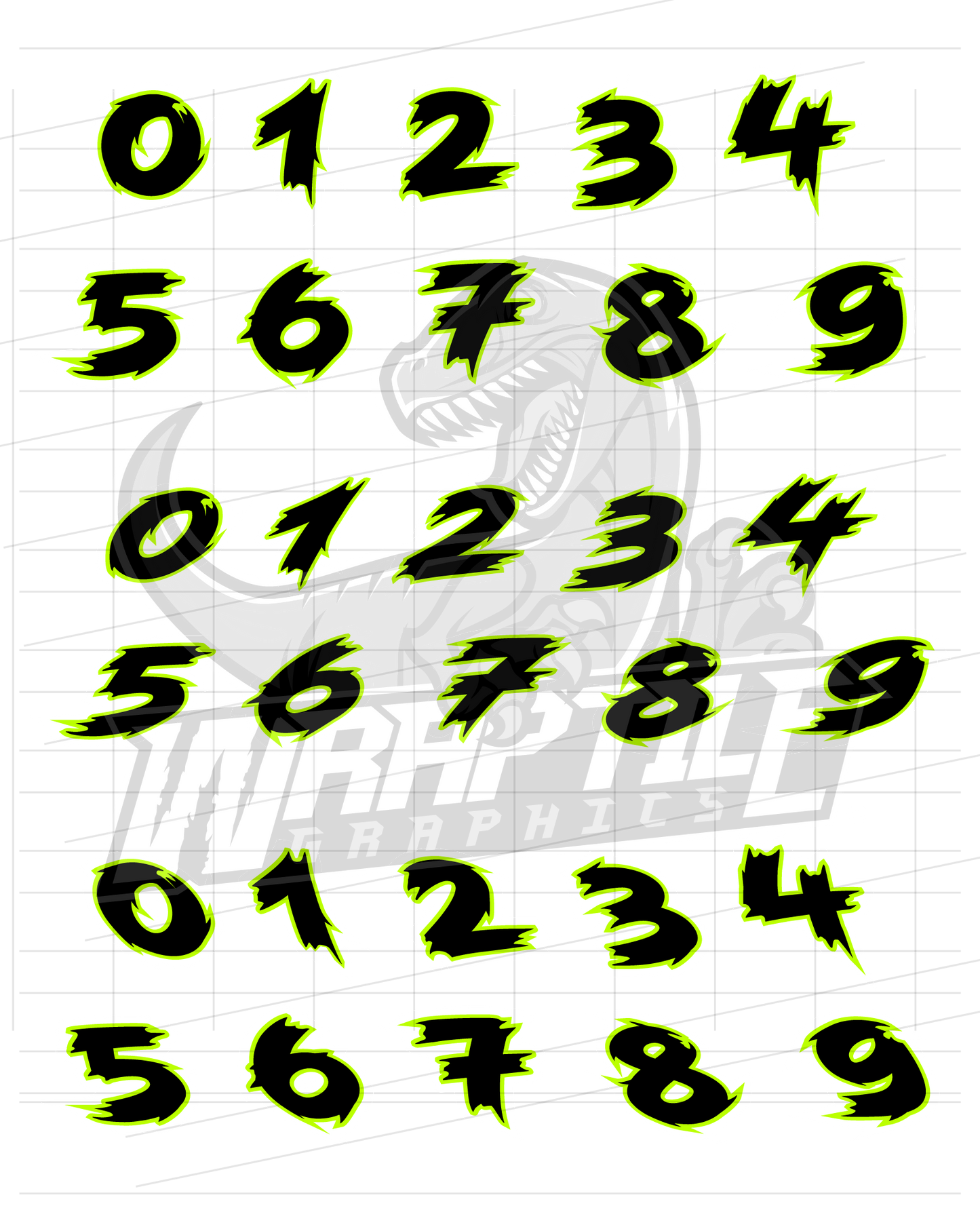 Racing Number Fonts