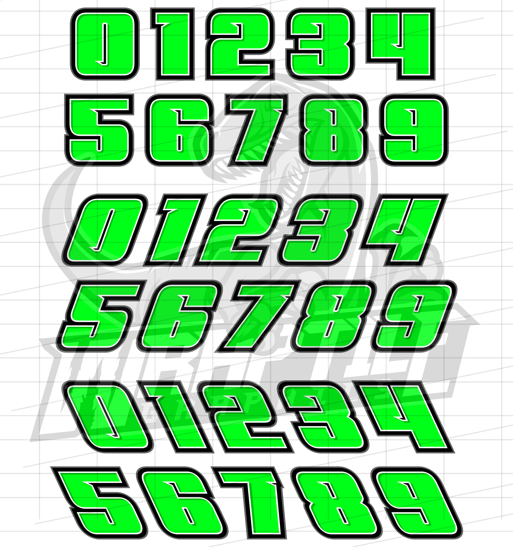 Racing Number Fonts