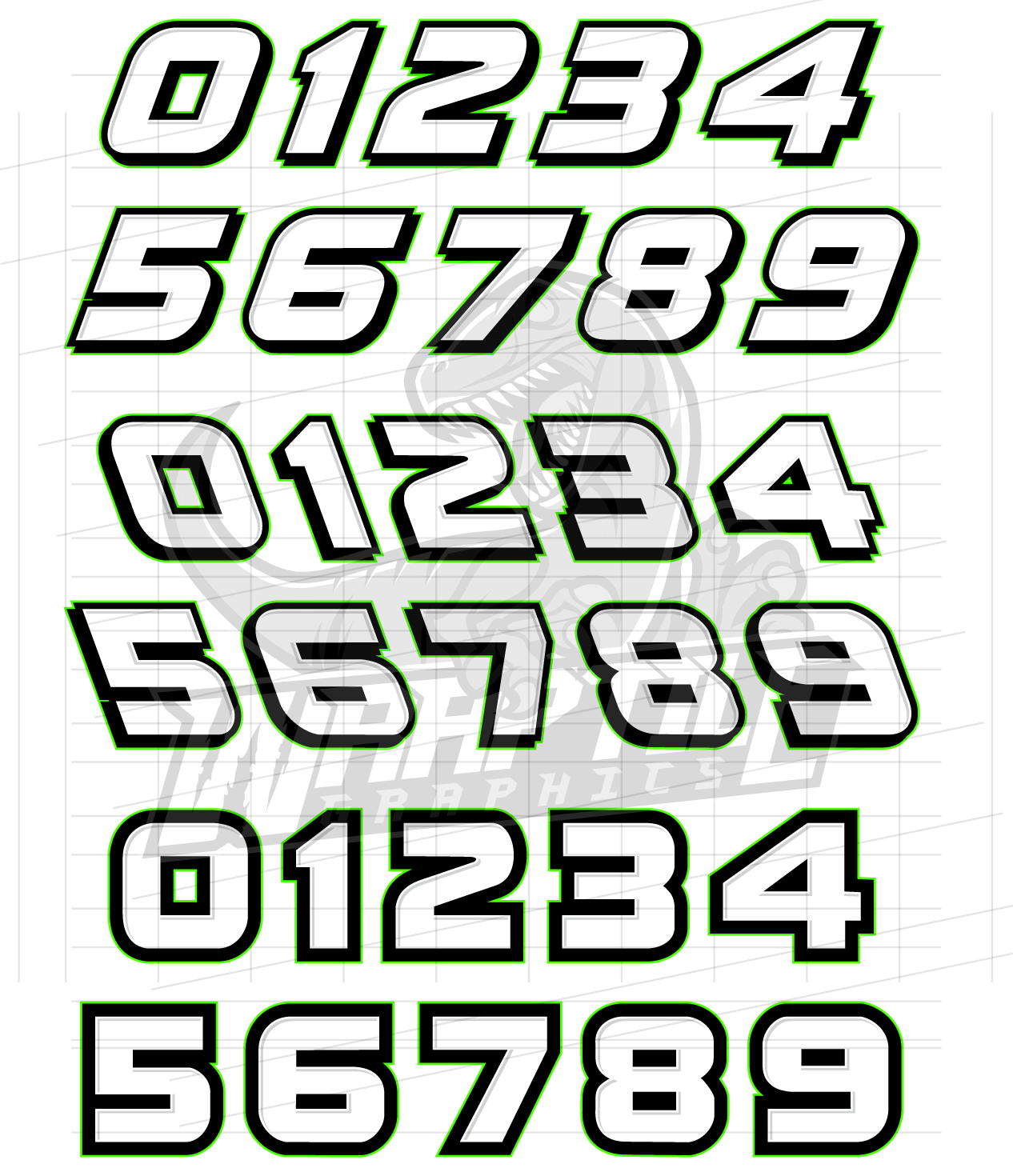 Racing Number Font