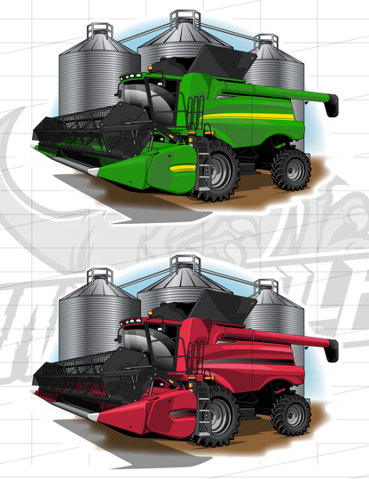 Grain Corn Combine Harvester John Deere Case