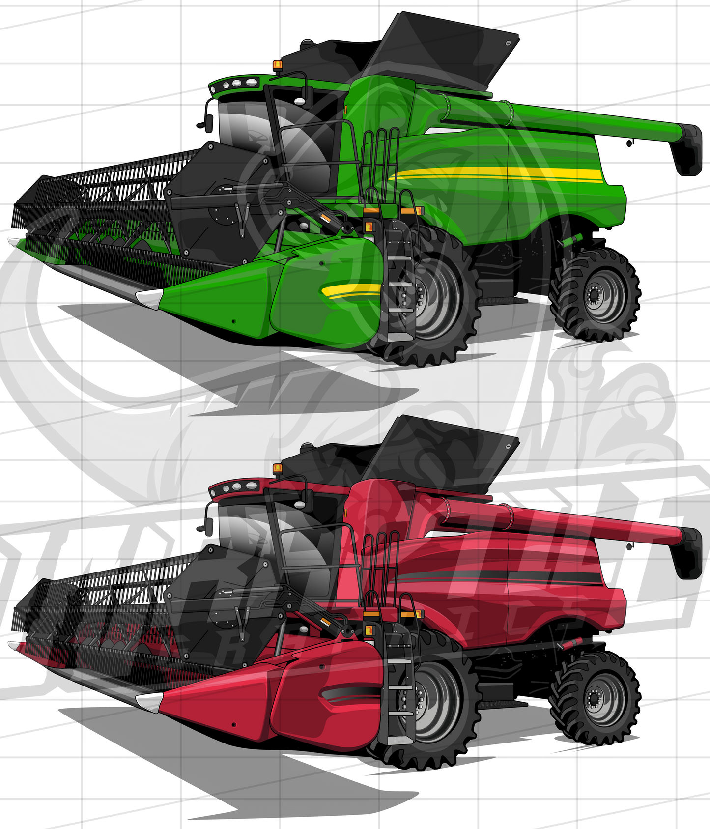 Grain Corn Combine Harvester John Deere Case