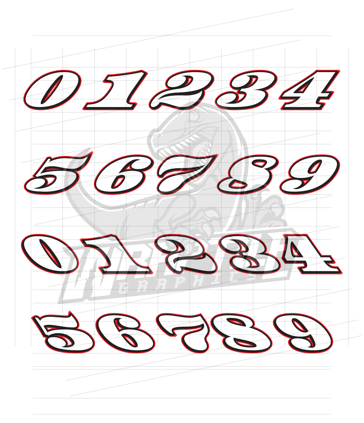 Racing Fonts Number Collection 1 – Wraptile Shop