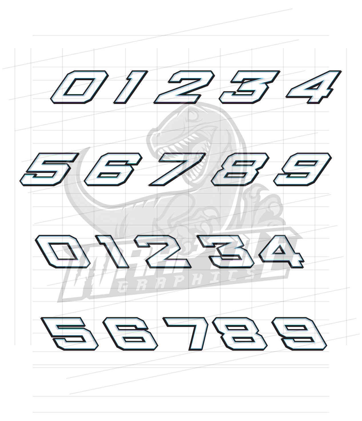 Racing Fonts Number Collection 3 – Wraptile Shop