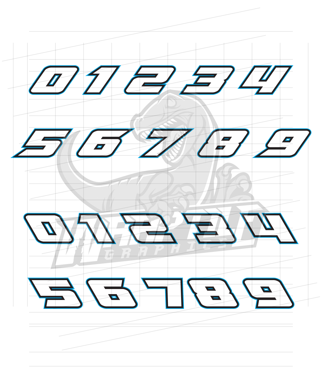 Racing Fonts Number Collection 4 – Wraptile Shop