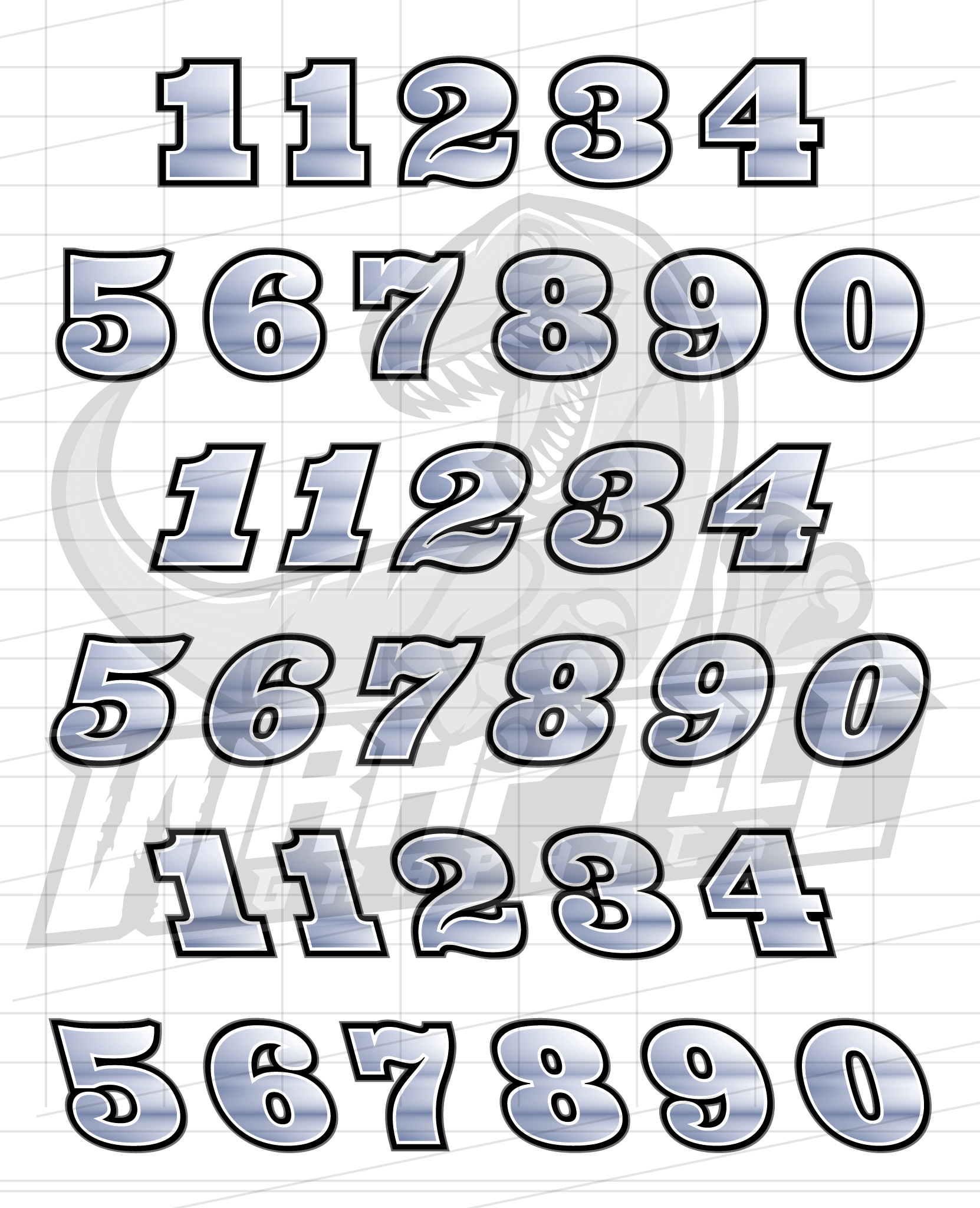 Racing Number Fonts
