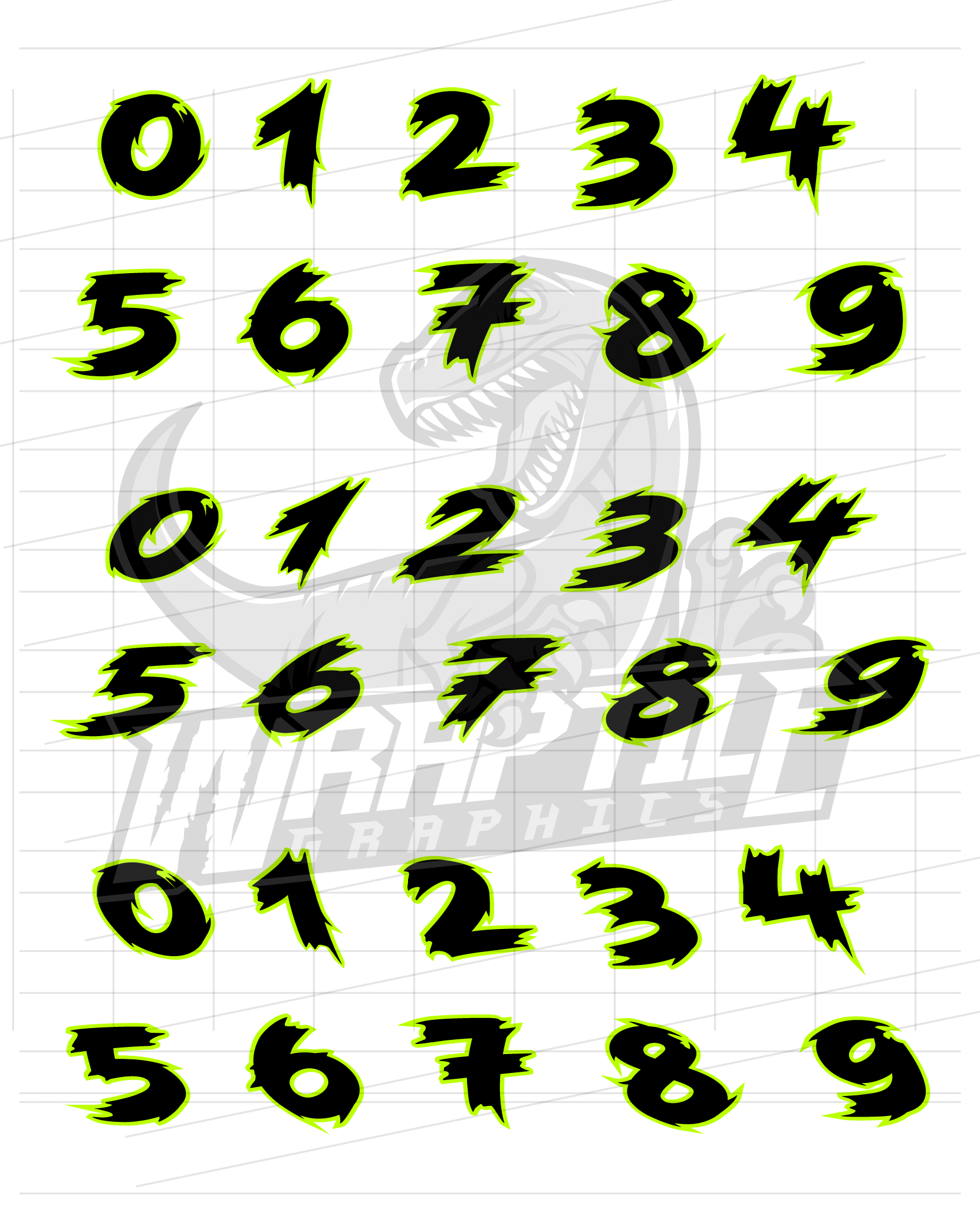 Racing Number Fonts